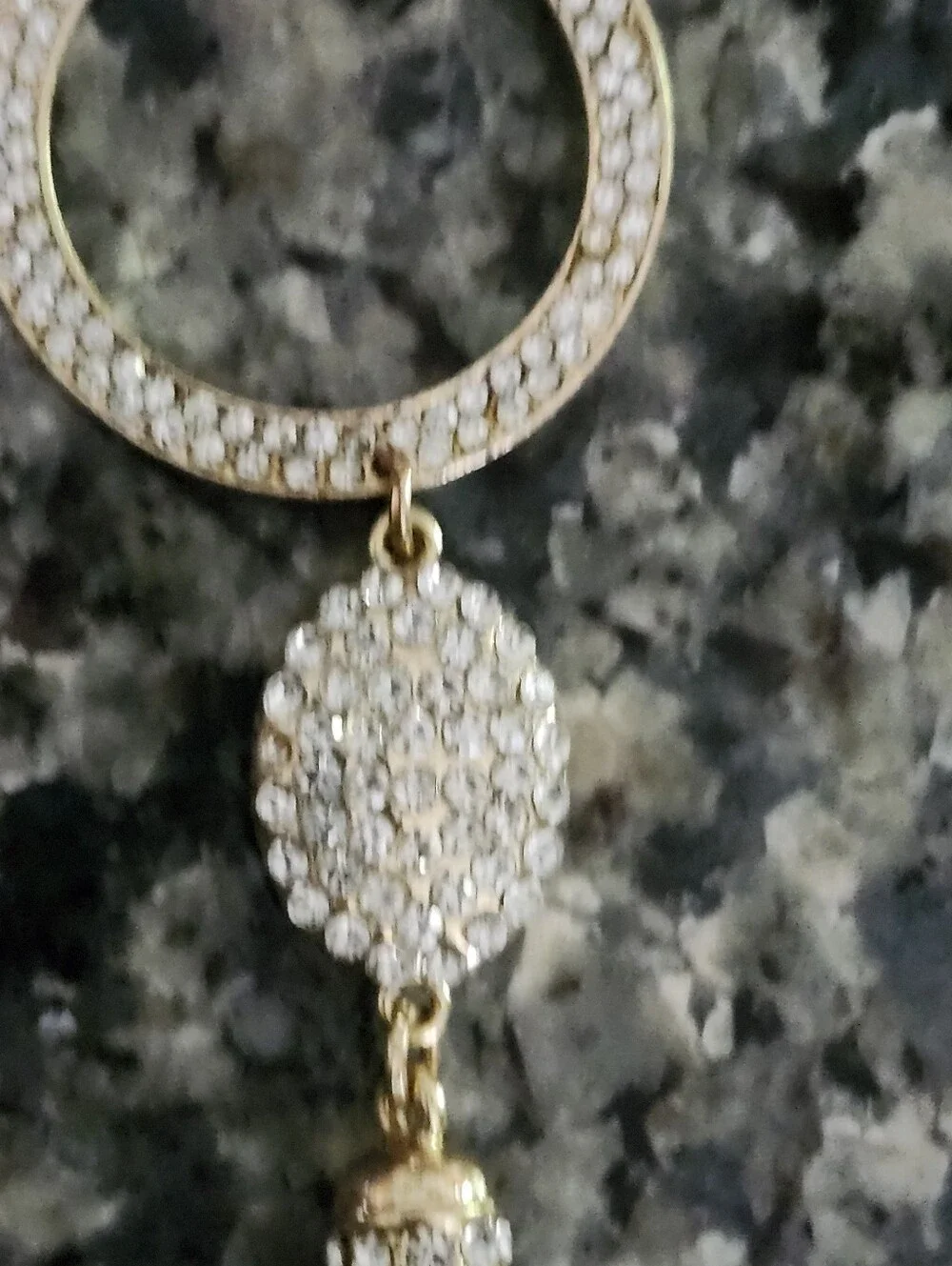 INC International Concepts Gold Tone Circular Crystal Pendant Tassel Necklace
